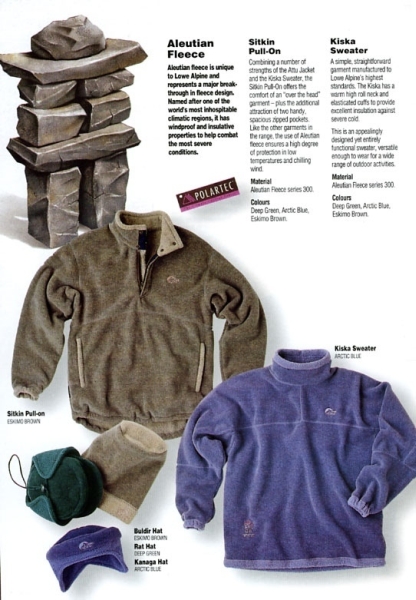1994 г. Фрагмент каталога с одеждой из Aleutian fleece
